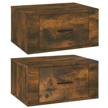 Wall-mounted Bedside Cabinets 2 pcs Smoked Oak - Elegant Storage