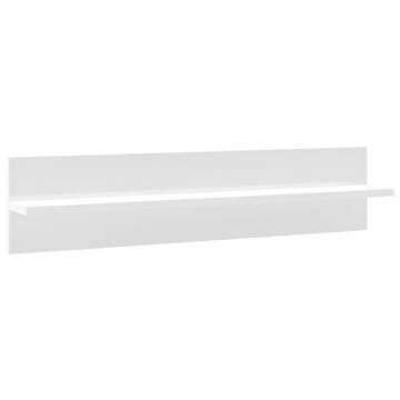 Stylish High Gloss White Wall Shelf - 2 pcs | Hipomarket