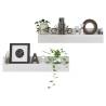 Stylish High Gloss White Wall Shelf - 2 pcs | Hipomarket