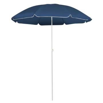 Stylish Outdoor Parasol with Steel Pole - Blue 180 cm