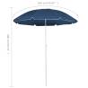 Stylish Outdoor Parasol with Steel Pole - Blue 180 cm