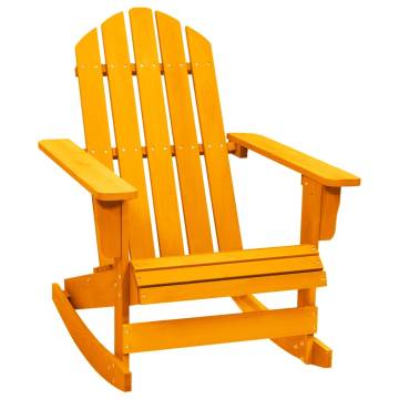 Garden Adirondack Rocking Chair - Solid Fir Wood in Orange | HipoMarke