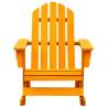 Garden Adirondack Rocking Chair - Solid Fir Wood in Orange | HipoMarke