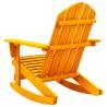 Garden Adirondack Rocking Chair - Solid Fir Wood in Orange | HipoMarke