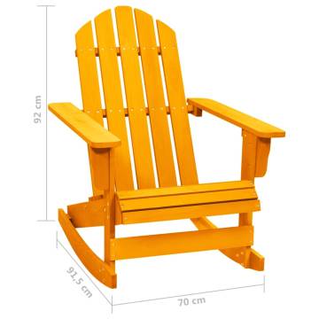 Garden Adirondack Rocking Chair - Solid Fir Wood in Orange | HipoMarke