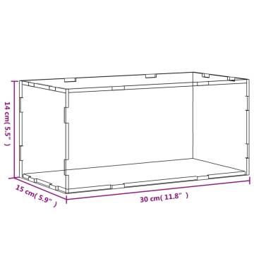 Transparent Acrylic Display Box 30x15x14 cm | HipoMarket