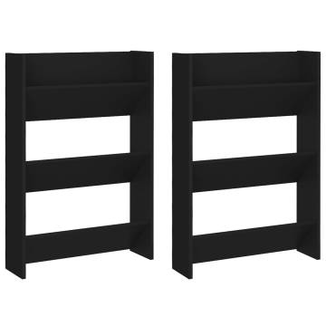 Wall Shoe Cabinets 2 pcs - Black 60x18x90 cm | Hipomarket UK