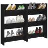 Wall Shoe Cabinets 2 pcs - Black 60x18x90 cm | Hipomarket UK