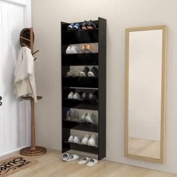 Wall Shoe Cabinets 2 pcs - Black 60x18x90 cm | Hipomarket UK