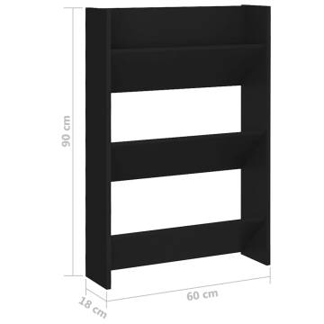 Wall Shoe Cabinets 2 pcs - Black 60x18x90 cm | Hipomarket UK