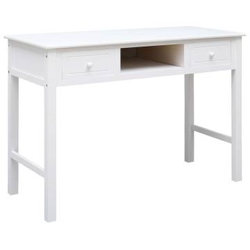 Stylish White Desk - Solid Paulownia Wood | HipoMarket