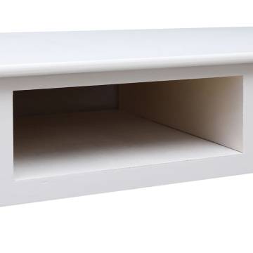 Stylish White Desk - Solid Paulownia Wood | HipoMarket