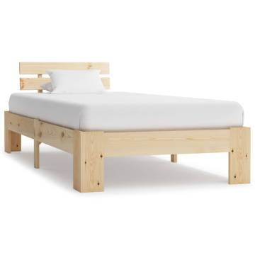 Solid Pine Wood Bed Frame 90x200 cm - Durable & Stylish