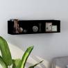 Stylish Black CD Wall Shelf - 75x18x18 cm Engineered Wood