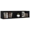 Stylish Black CD Wall Shelf - 75x18x18 cm Engineered Wood