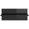 High Gloss Black Wall Shelves - 2 pcs | Hipomarket