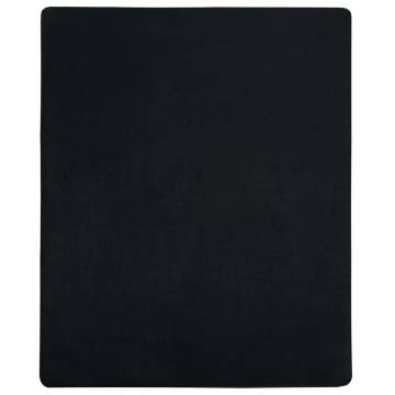 Jersey Fitted Sheet Black 100x200 cm Cotton | Hipomarket