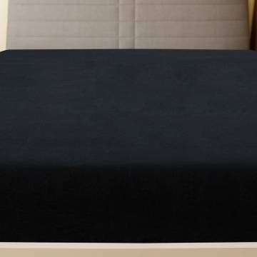 Jersey Fitted Sheet Black 100x200 cm Cotton | Hipomarket