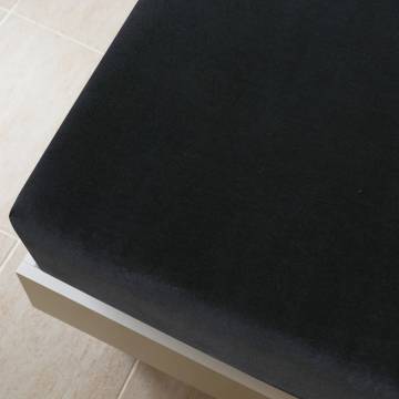 Jersey Fitted Sheet Black 100x200 cm Cotton | Hipomarket