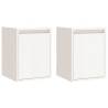 Wall Cabinets 2 pcs White - Solid Pine 30x30x40 cm