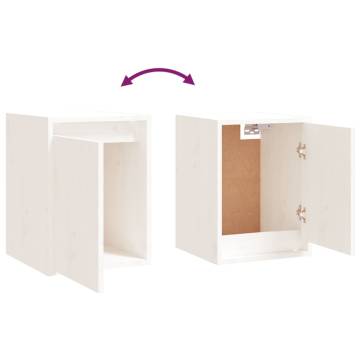 Wall Cabinets 2 pcs White - Solid Pine 30x30x40 cm