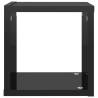 High Gloss Black Wall Cube Shelves - 4 pcs | HipoMarket