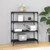 Book Cabinet Black 80x33x100 cm Engineered Wood and Steel Colour black Quantity in Package 1 Height 100 cm Width 80 cm 