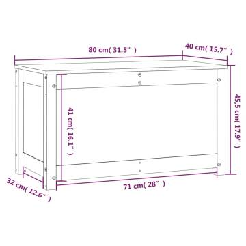 Storage Box 80x40x45.5 cm - Solid Pinewood Organization