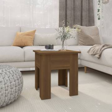 Coffee Table Brown Oak - Modern 40x40 cm Engineered Wood