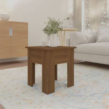 Coffee Table Brown Oak - Modern 40x40 cm Engineered Wood