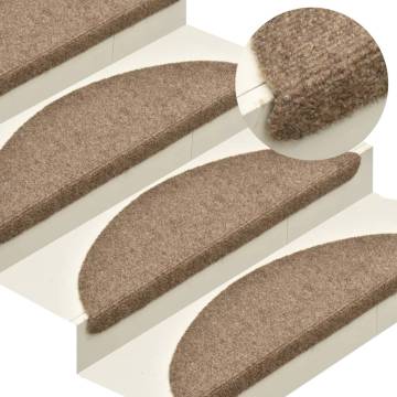 Self-Adhesive Cream Stair Mats - 15pcs | 65x21x4 cm