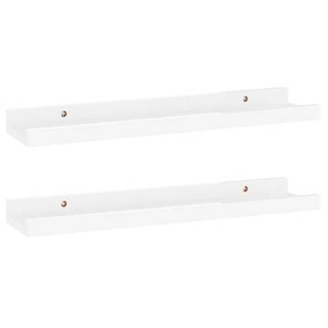 High Gloss White Wall Shelves - 2pcs 40x9x3 cm | Hipomarket