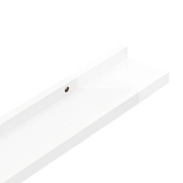 High Gloss White Wall Shelves - 2pcs 40x9x3 cm | Hipomarket