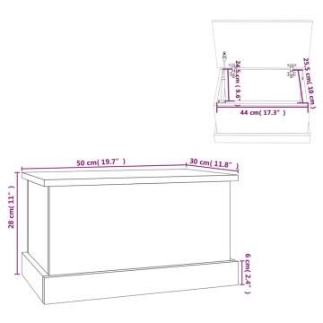 High Gloss White Storage Box 50x30x28 cm - Stylish & Durable