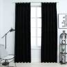 Blackout Curtains 2 pcs with Hooks Velvet Black 140x245 cm Colour black Size 140 x 245 cm Quantity in Package 2 