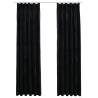 Blackout Curtains 2 pcs Velvet Black 140x245 cm - Hipomarket