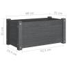 Garden Planter Grey 60x31x31 cm - Solid Pinewood | HipoMarket