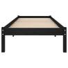 Black Solid Wood Pine Bed Frame 100x200 cm - Modern Design