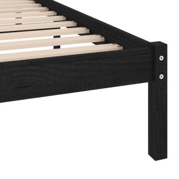 Black Solid Wood Pine Bed Frame 100x200 cm - Modern Design