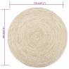 Handmade Jute Rug - White & Natural 120 cm | Hipo Market