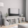 High Gloss White Book & TV Cabinet - 143x30x36 cm