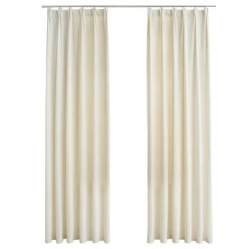 Elegant Velvet Blackout Curtains 2 pcs - Cream 140x245 cm