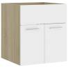 Sink Cabinet White & Sonoma Oak | Stylish Bathroom Storage