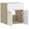 Sink Cabinet White & Sonoma Oak | Stylish Bathroom Storage