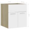 Sink Cabinet White & Sonoma Oak | Stylish Bathroom Storage