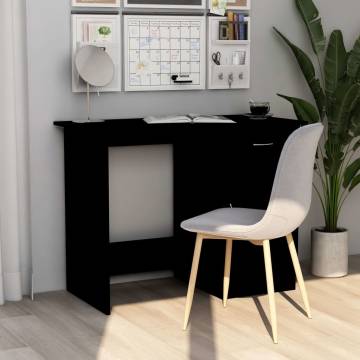 Modern Black Desk - 100x50 cm Engineered Wood | Hipo Market