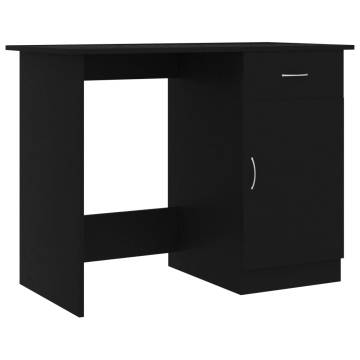 Modern Black Desk - 100x50 cm Engineered Wood | Hipo Market