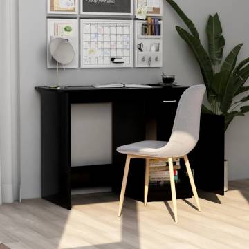 Modern Black Desk - 100x50 cm Engineered Wood | Hipo Market