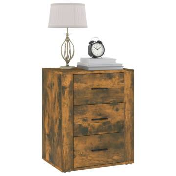 Trendy Smoked Oak Bedside Cabinet - 50x36x60 cm | HipoMarket