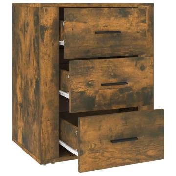 Trendy Smoked Oak Bedside Cabinet - 50x36x60 cm | HipoMarket